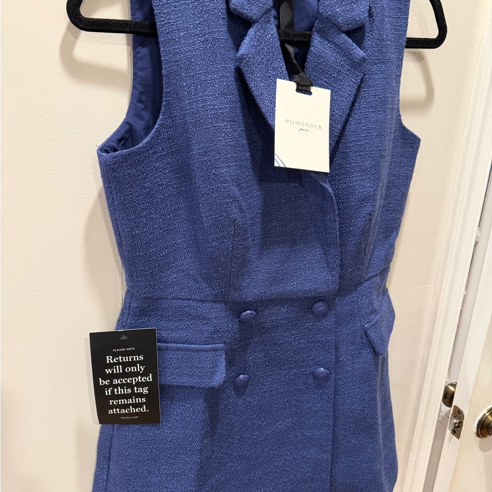 TUCKERNUCK Navy tweed Campbell romper - Picture 3 of 4